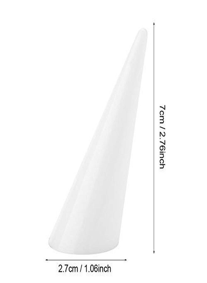 Salmue 5Pcs Plastic Finger Cone Ring Stand, Single Finger Display Ring Holder Showcase Stand Jewelry Rings Organizer, White Ring Showing Organizer Exhibition Stand(White) - Image 3