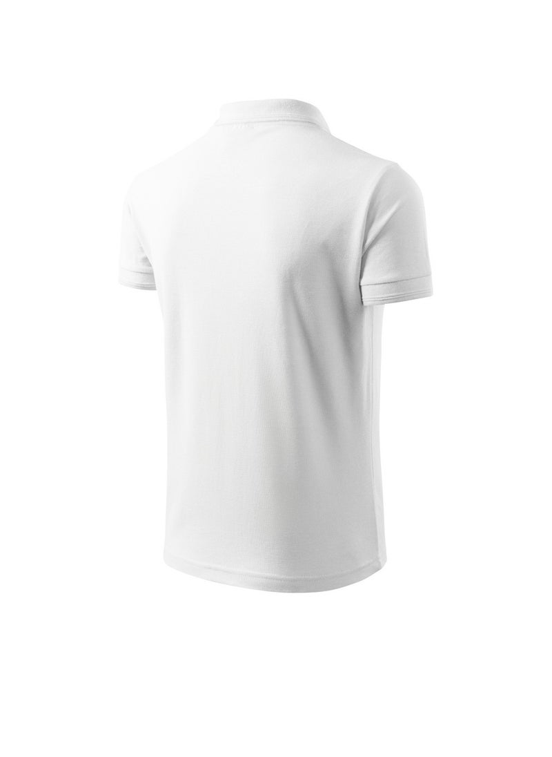 PRINTSHOP4ME Basic Adult Unisex Polo Short Sleeve Tshirt 220 GSM White  - Image 4