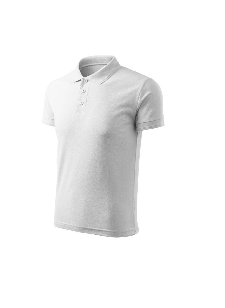 PRINTSHOP4ME Basic Adult Unisex Polo Short Sleeve Tshirt 220 GSM White  - Image 2
