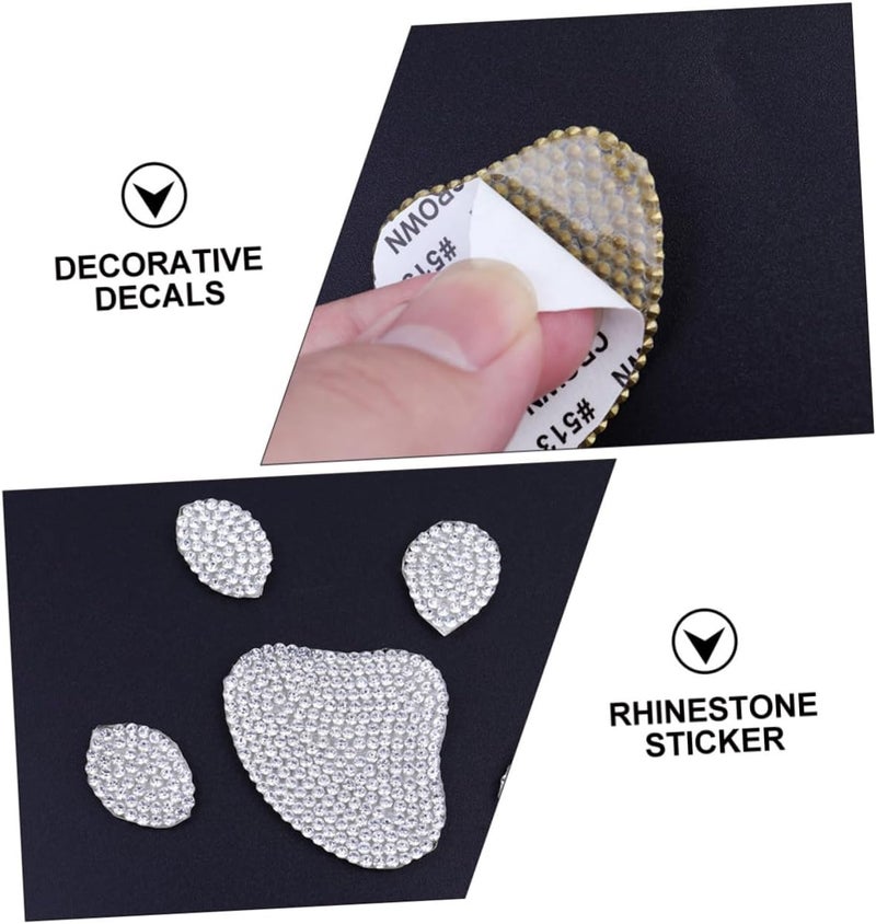 FAVOMOTO Rhinestone Sticker Decals 2pcs Self-Adhesive Crystal Car Footprint Decorations DIY Bling Craft Stickers for Car Exterior and Personal Accessories - Image 3