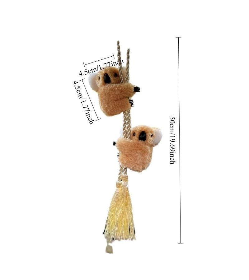 Gray Koala Car Pendant With Fringed Lanyard For Rearview Mirror Decoration - Image 2