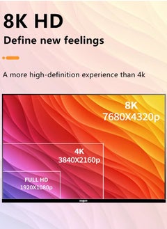 ميك كابل HDMI 2.1 8K بطول 2 متر، عالي السرعة 48 جيجابت في الثانية، 4K بمعدل 60 هرتز، 8K بمعدل 60 هرتز، نايلون مضفر، موصلات مطلية بالذهب، إيثرنت، ARC، HDR10، Dolby Vision، متوافق مع PS5 وXbox والتلفزيون والكمبيوتر الشخصي  - Image 4