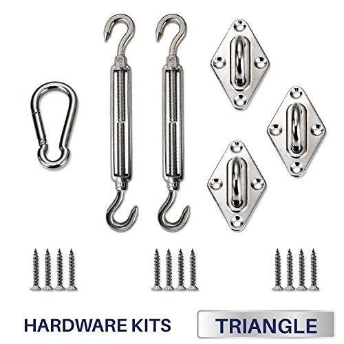 Windscreen4less Windscreen4less Sun Shade Sail Hardware Kit - 6 Inches - Super Heavy Duty - For Triangle Sun Shade Sail  - Image 1