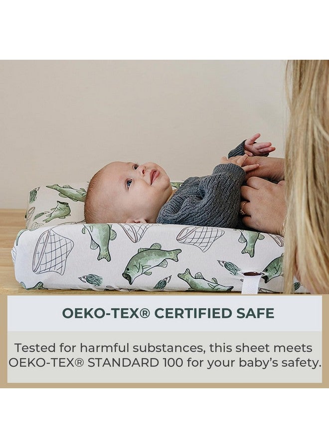 Pobibaby - 2 Pack Premium Changing Pad Covers for Boys, Ultra-Soft Breathable Cotton Diaper Changing Table Covers - Neutral Nursery Changing Pad Sheets for Baby (Gone Fishing) - Image 5