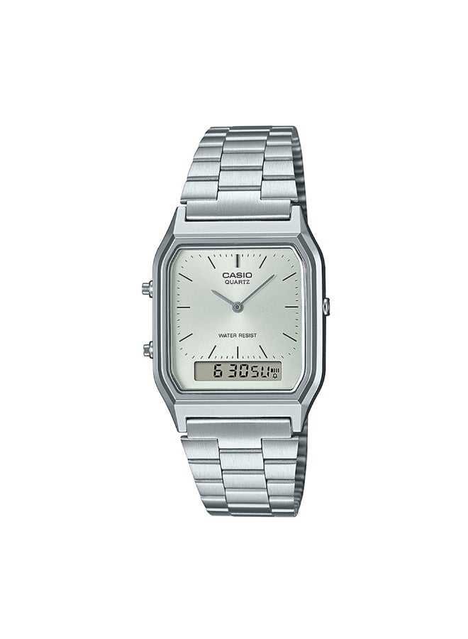 CASIO Vintage Analog+Digital Stainless Steel Unisex Watch AQ-230A-7A