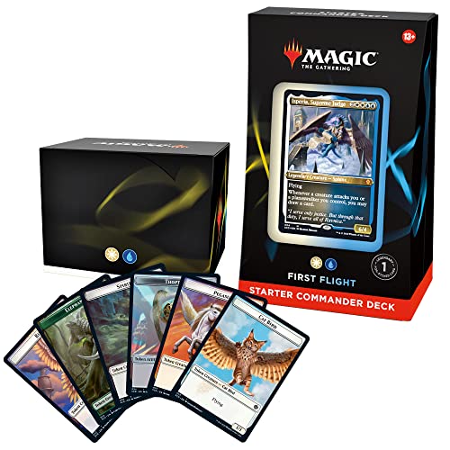 Magic The Gathering Starter Commander Deck First Flight WhiteBlue ReadytoPlay Deck for Beginners and Fans Ages 13 Collectible Card Games - Image 1