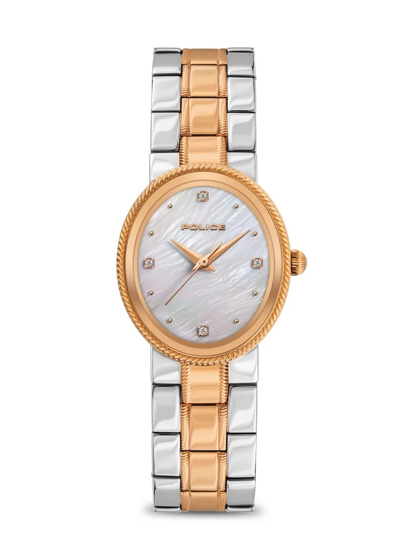 POLICE Ovate 26mm Women's Analog Watch with Two-tone Stainless Steel Bracelet