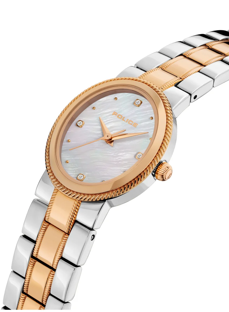 POLICE Ovate 26mm Women's Analog Watch with Two-tone Stainless Steel Bracelet