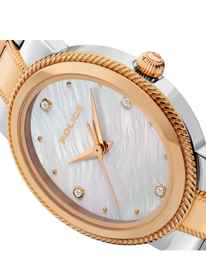 POLICE Ovate 26mm Women's Analog Watch with Two-tone Stainless Steel Bracelet