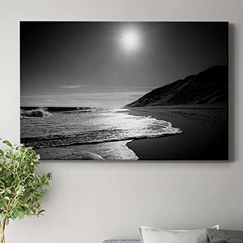 Renditions Gallery Black White Beach Painting Prints Wall Art Nature Landscape Picture Home Décor, Against the Dune,Ready to Hang, 12''x 8'', Made in America - Image 4