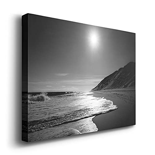 Renditions Gallery Black White Beach Painting Prints Wall Art Nature Landscape Picture Home Décor, Against the Dune,Ready to Hang, 12''x 8'', Made in America - Image 2