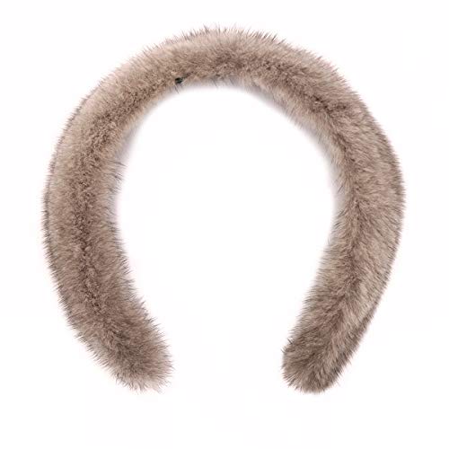 surell Gray Real Mink Fur Hairband For Women - Cute Fluffy Headbands for All Hair Types - Soft Comfortable Hairbands for Teens - (Gray) - Image 1