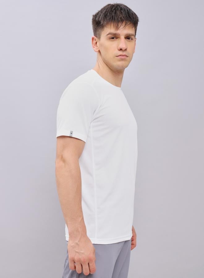 Technosport Men Solid Slim Fit Crew Neck T-Shirt - Image 3