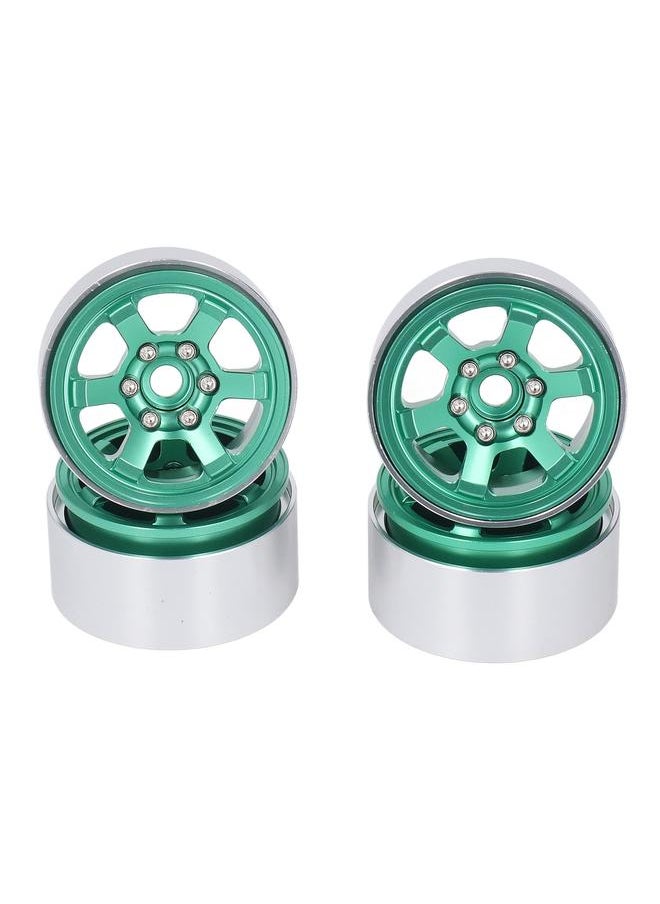 Thoraya 4PCS RC Wheel Hubs Set Aluminium Alloy CNC RC Wheel Rim Hubs for 1.9in Tire Tread Green  - Image 4