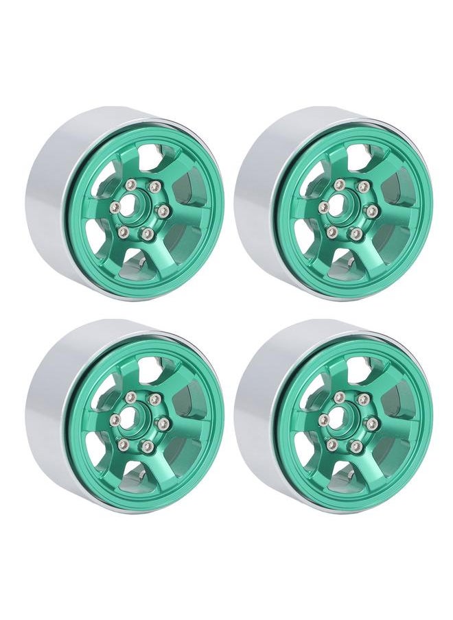 Thoraya 4PCS RC Wheel Hubs Set Aluminium Alloy CNC RC Wheel Rim Hubs for 1.9in Tire Tread Green  - Image 2