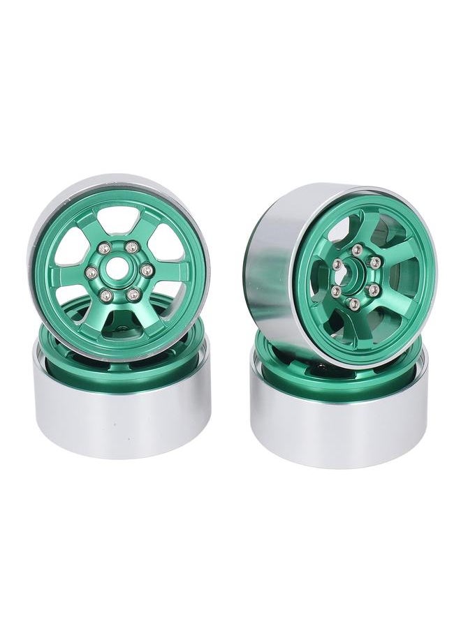 Thoraya 4PCS RC Wheel Hubs Set Aluminium Alloy CNC RC Wheel Rim Hubs for 1.9in Tire Tread Green  - Image 3