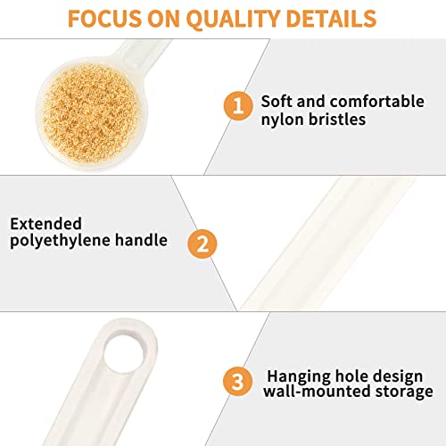 toolov Shower Brush with Soft Bristles, Long Handled Back Bcrubber for Shower,Body Exfoliator for Bath or Dry Brushing, for Men Women Elderly - Image 4