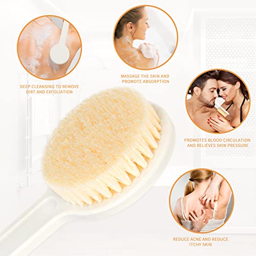 toolov Shower Brush with Soft Bristles, Long Handled Back Bcrubber for Shower,Body Exfoliator for Bath or Dry Brushing, for Men Women Elderly - Image 3