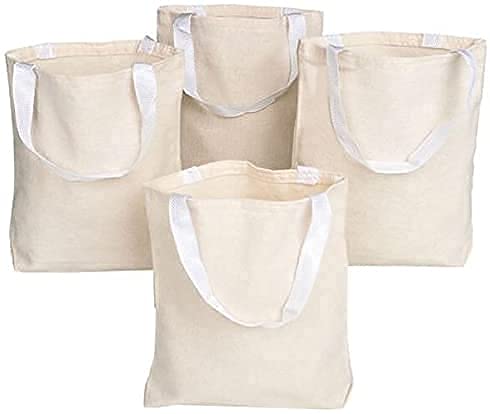 GiftExpress GiftExpress Pack of 26 Canvas Tote Bag Bulk, Cotton Totes for Embroidery, Crafting , DIY Projects, Bridesmaids Totes, Reusable Grocery Shopping Bags, 13 x 11 Inch(26 Pack)  - Image 5