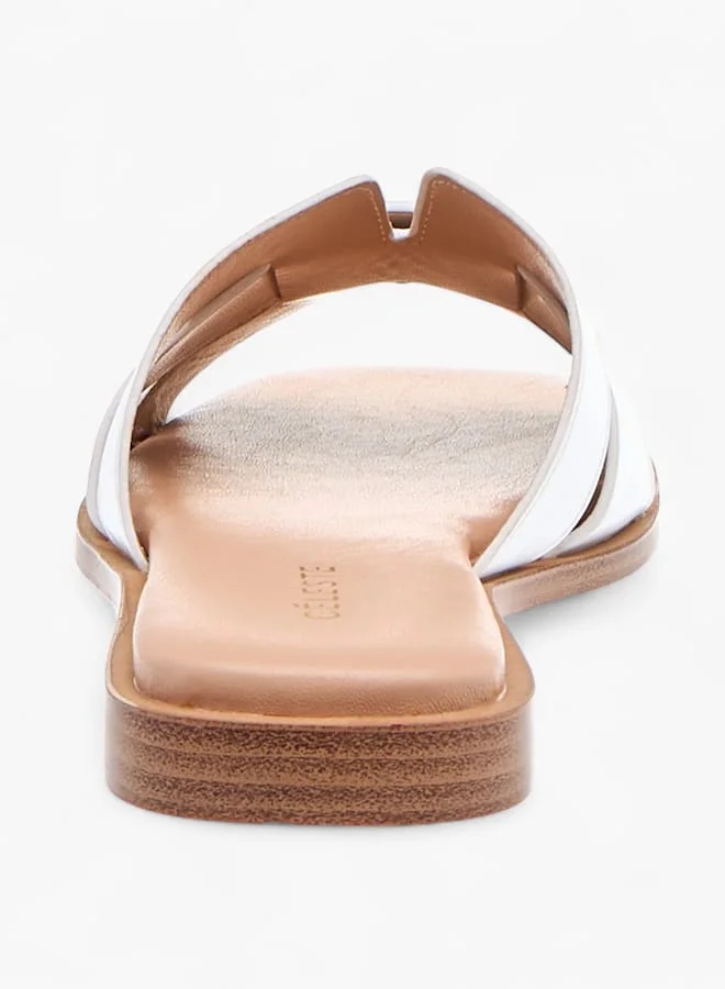 سيليست صنادل نسائية سهلة الارتداء بلون سادة