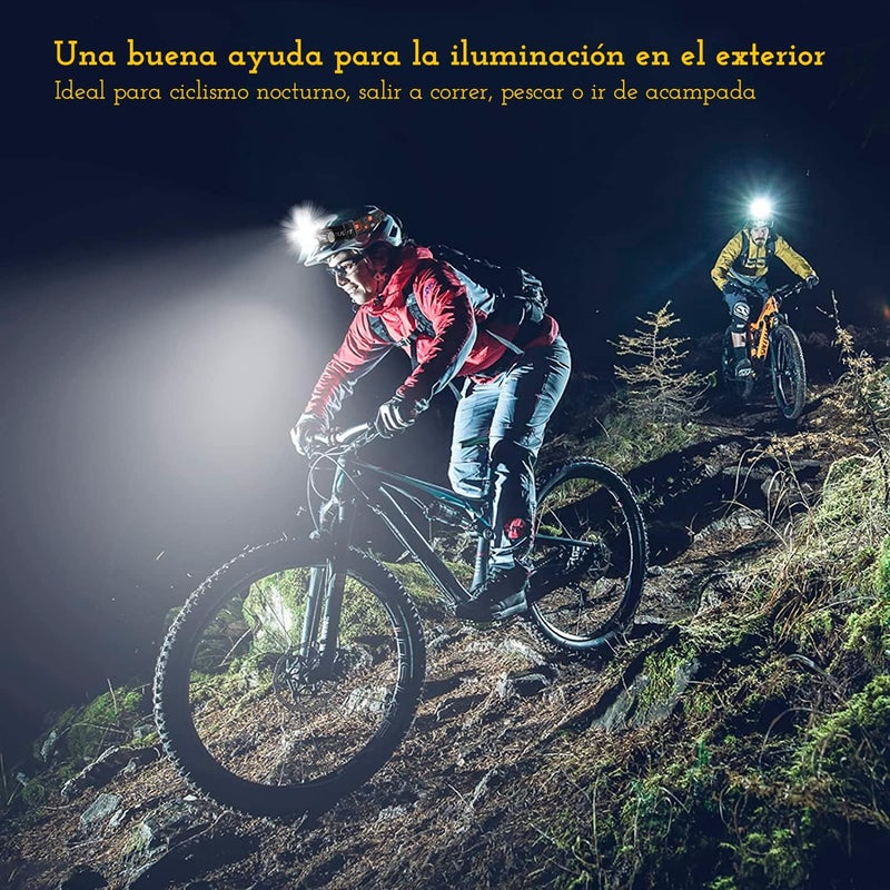 CREADY عبوة من 2 مصباح رأس LED قابل لإعادة الشحن، ضوء رأس محمول عالي القوة مع زاوية قابلة للتعديل ومقاوم للماء، ضوء LED قابل لإعادة الشحن مثالي للجري، والتسلق أو ركوب الدراجات - Image 3