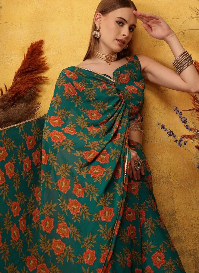 Indo Street Floral Printed Top And Palazzo Set For Women