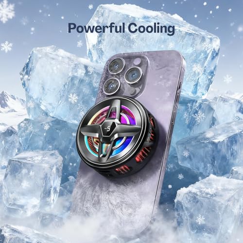Flavizo Mobile Cooling Fan for Gaming with Clip – Magnetic Phone Cooler with 4-Level Modes and LCD Display, High-Performance Mobile Cooler for Gaming, Compact Cooling Fan for Mobile Devices - Image 4