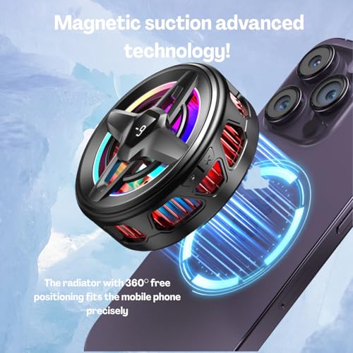 Flavizo Mobile Cooling Fan for Gaming with Clip – Magnetic Phone Cooler with 4-Level Modes and LCD Display, High-Performance Mobile Cooler for Gaming, Compact Cooling Fan for Mobile Devices - Image 3
