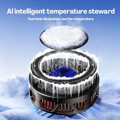Flavizo Mobile Cooling Fan for Gaming with Clip – Magnetic Phone Cooler with 4-Level Modes and LCD Display, High-Performance Mobile Cooler for Gaming, Compact Cooling Fan for Mobile Devices - Image 2
