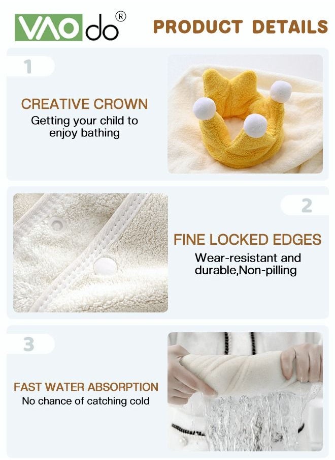VAOdo Baby Kids Hooded Bath Towel Fast Water Absorption Soft And Skin-friendly Baby Quilt 70*140cm±2cm  - Image 5