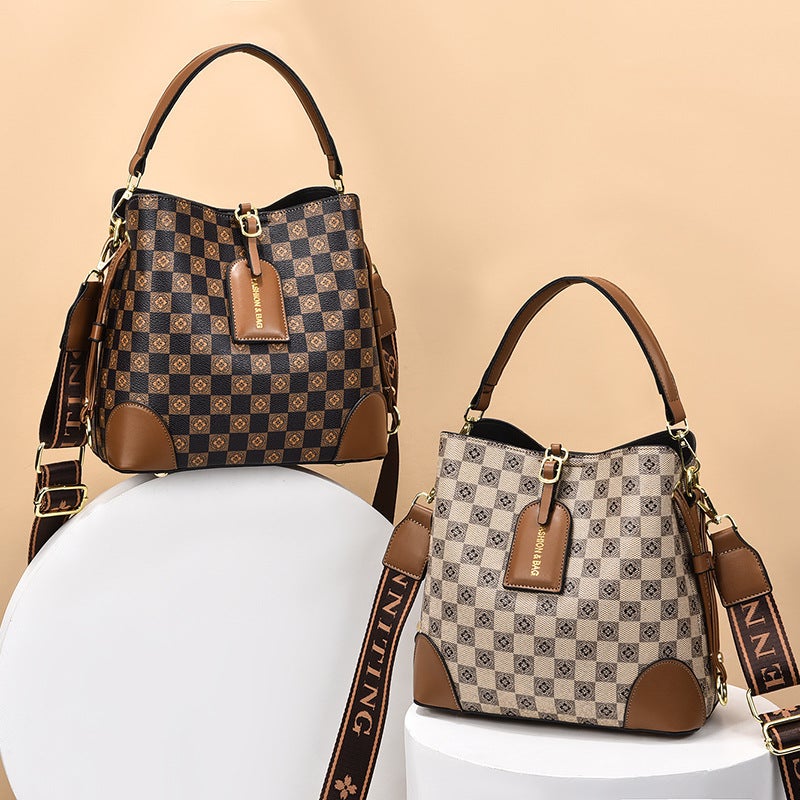 Women'S Bucket Bag 2022 New Winter Simple Atmospheric Printing Shoulder Crossbody Women'S Bag Stylish Handbag - Image 4