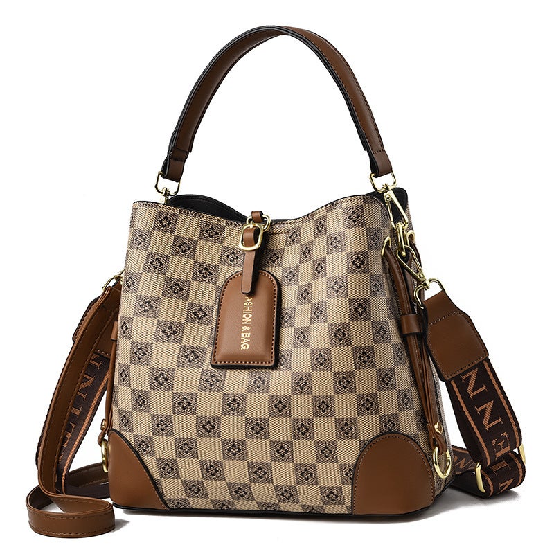 Women'S Bucket Bag 2022 New Winter Simple Atmospheric Printing Shoulder Crossbody Women'S Bag Stylish Handbag - Image 1