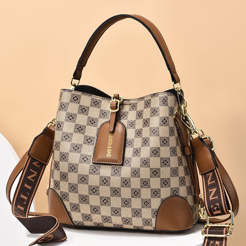 Women'S Bucket Bag 2022 New Winter Simple Atmospheric Printing Shoulder Crossbody Women'S Bag Stylish Handbag - Image 2