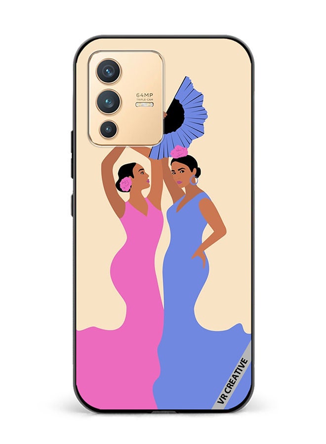 VR CREATIVE Protective Case Cover For Vivo V23 5G Spanish Women Dancing Flamenco Design Multicolour - Image 1