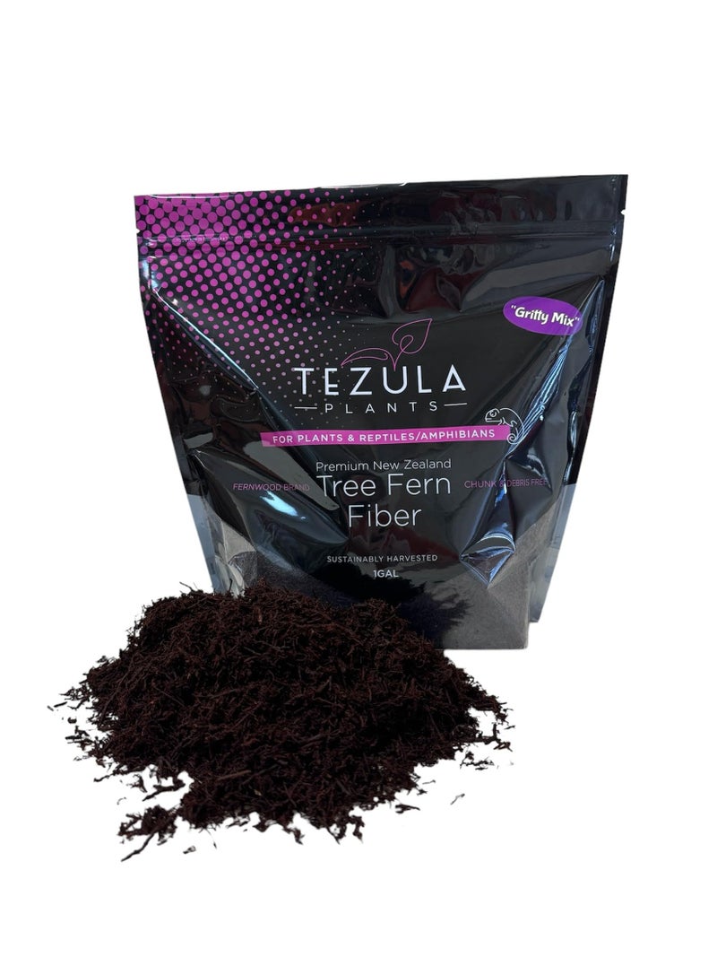Tezula Plants Premium Gritty New Zealand Tree Fern Fiber Growing Medium and Reptile Substrate- Natural, Organic, Long Lasting | for Orchids and Tropicals | Use in Terrariums and Vivariums (1 Gallon) - Image 1