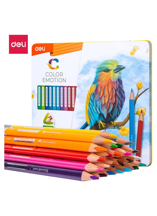 Deli 24 Colored Pencil Metal Box 
