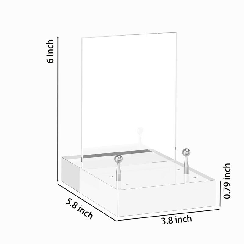 UoYeet Acrylic Easel Display Stand with Adjustable Silver-Toned Hardware for Pictures, Crystal Clear Acrylic Stand with Floating Appearance for Cookbook, Invitation and Plates - Image 4