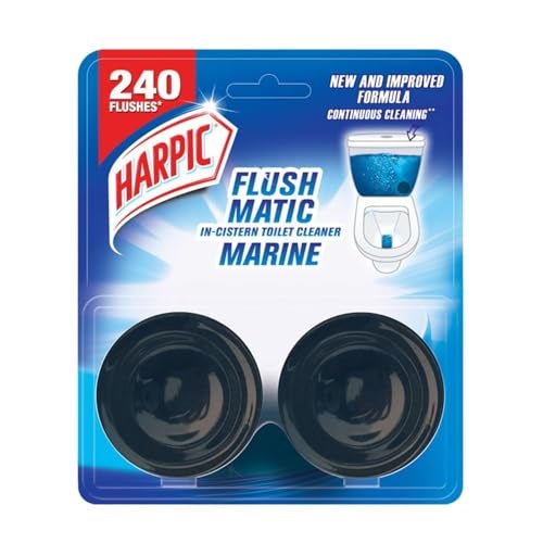 Harpic Flushmatic In-Cistern Toilet Cleaner Blocks, Marine - 50 g (Pack of 2) | Lasts Upto 240 Flushes - Image 1