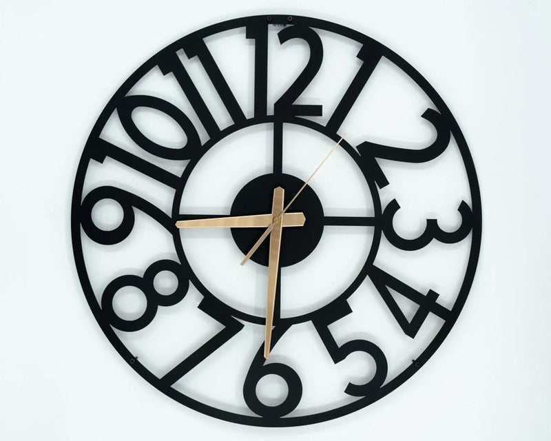 Reyox Material Metal Wall Clock Big Size Wall Clock Modern Clocks for Living Room Stylish Wall Clocks for Home Antique Big Size Modern Wall Watch for Home DecorBlack40 cm DA119