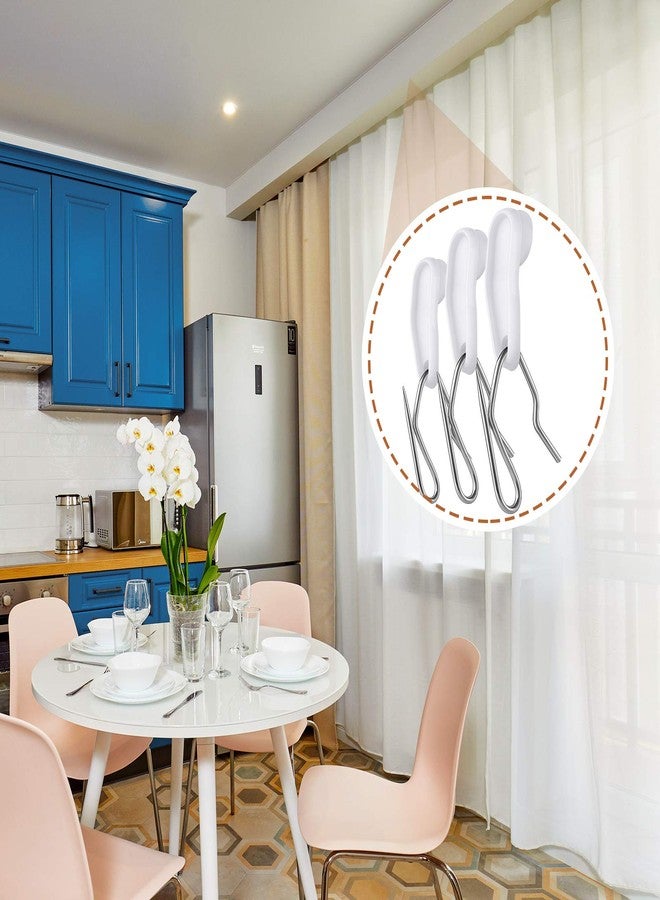 Patelai 160 Pieces Metal Curtain Hooks and Traverse Rod Slides, Drapery Hook Pins and White Plastic Snap-in Traversing Rod Slides Window Door Shower Curtain Accessories - Image 3
