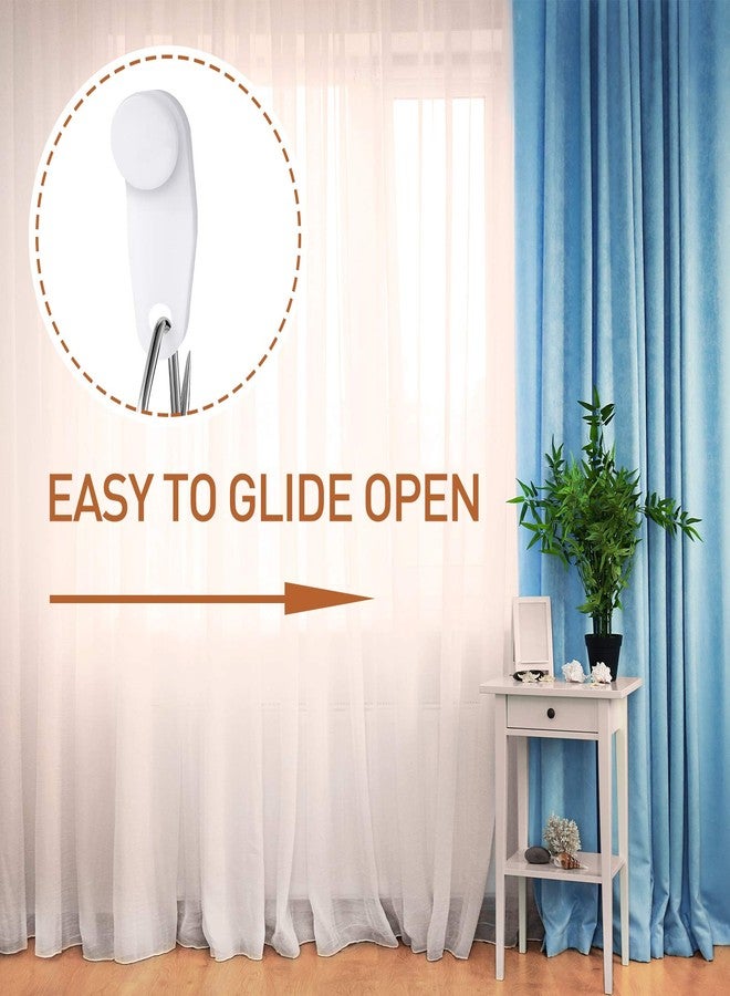Patelai 160 Pieces Metal Curtain Hooks and Traverse Rod Slides, Drapery Hook Pins and White Plastic Snap-in Traversing Rod Slides Window Door Shower Curtain Accessories - Image 4