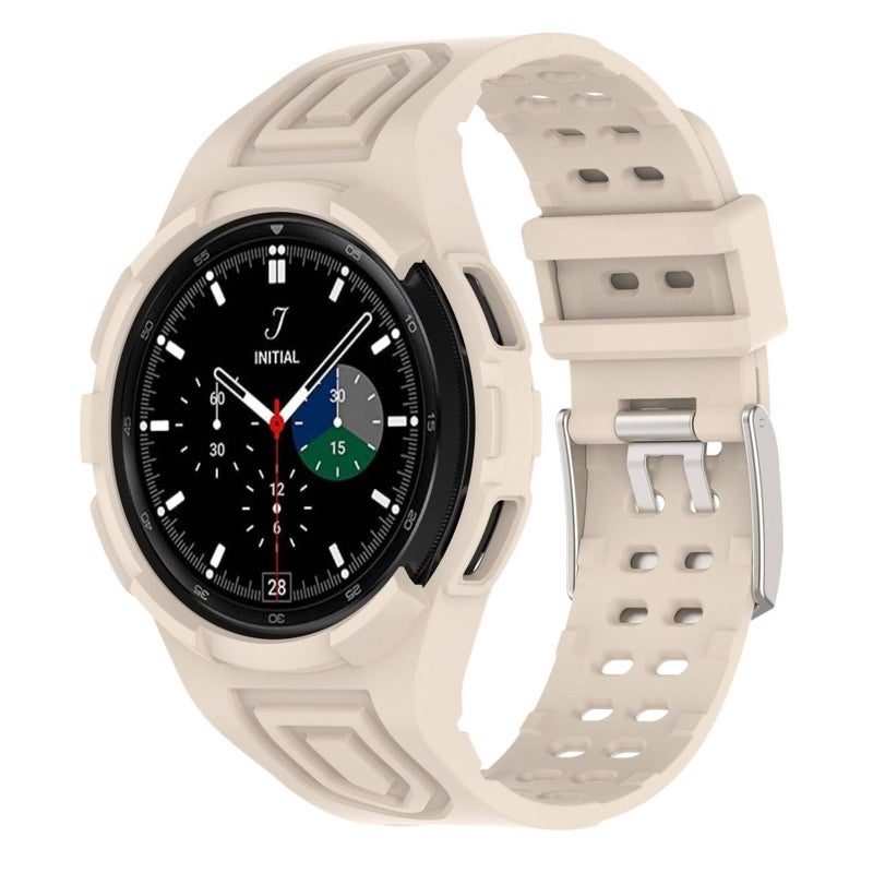 Adjustable Smartwatch Band Compatible with Samsung Galaxy Watch 4 Classic with Fit Replacement Strap in Clear for Daily Wear - Image 1