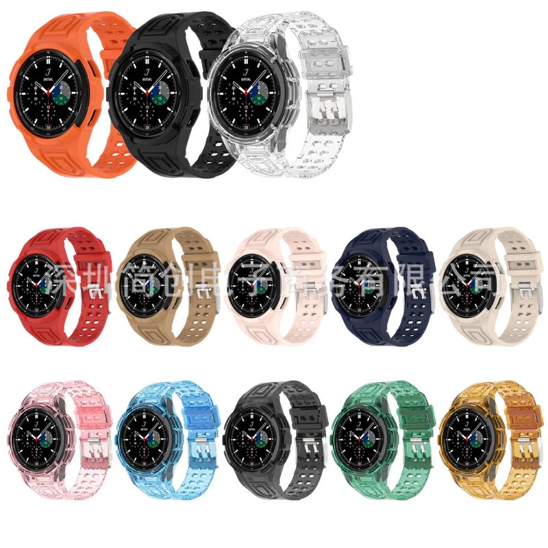 Adjustable Smartwatch Band Compatible with Samsung Galaxy Watch 4 Classic with Fit Replacement Strap in Clear for Daily Wear - Image 2