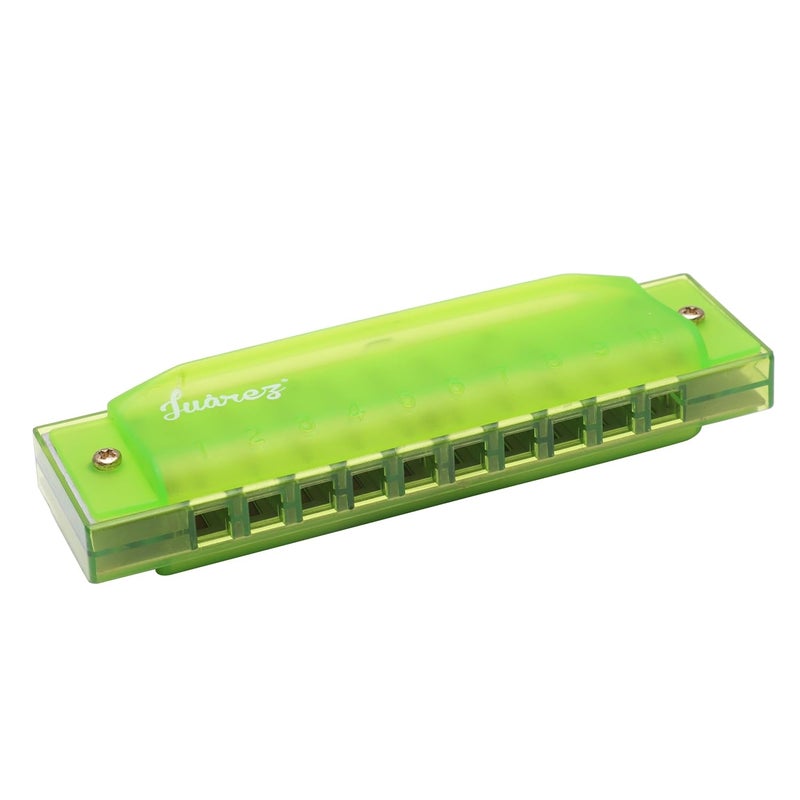 Juarez JJ10GR Harmonica, 10-Hole Diatonic in C Key, GREEN - Image 1