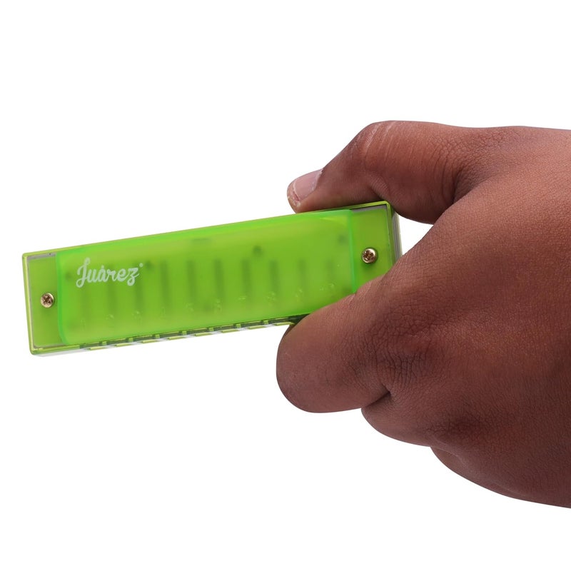 Juarez JJ10GR Harmonica, 10-Hole Diatonic in C Key, GREEN - Image 2