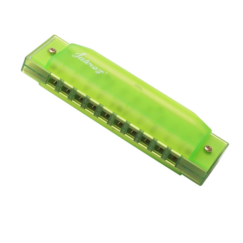 Juarez JJ10GR Harmonica, 10-Hole Diatonic in C Key, GREEN - Image 3