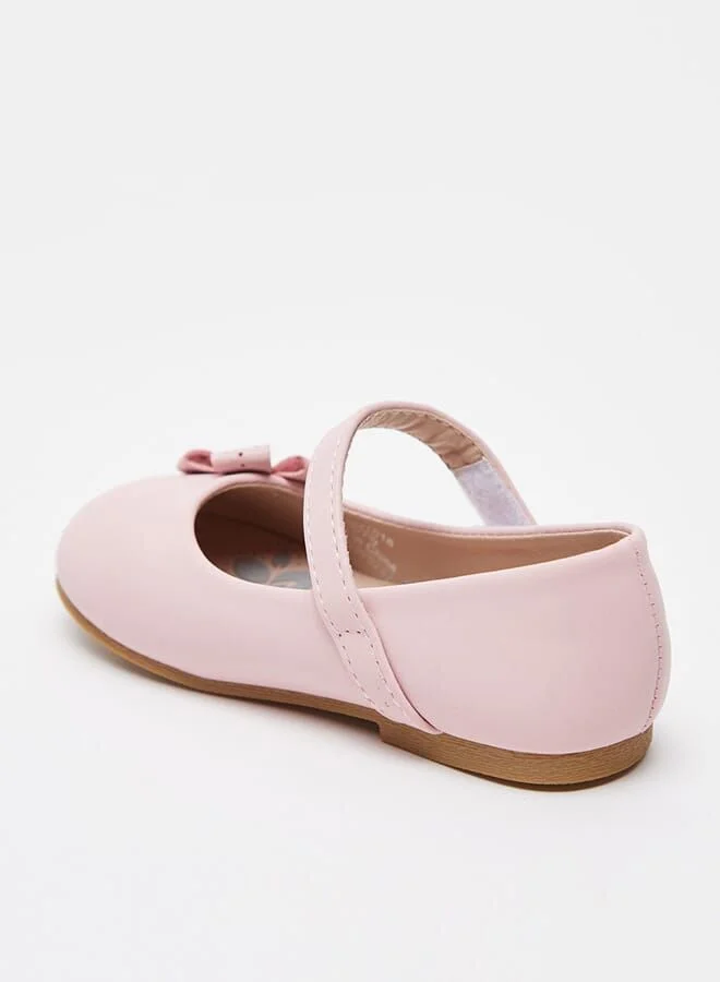 shoexpress Mary Jane Shoes With Flower Accent And Hook And Loop Closure