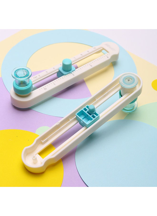 Kw-trio - Circle Cutter 360-Degree Handmade Rotation Compass Adjustable Circle Diameter DIY Card Paper Cutting Tool with Visible Center Position and Clear Scale with Blade Cover Ideal - Image 1