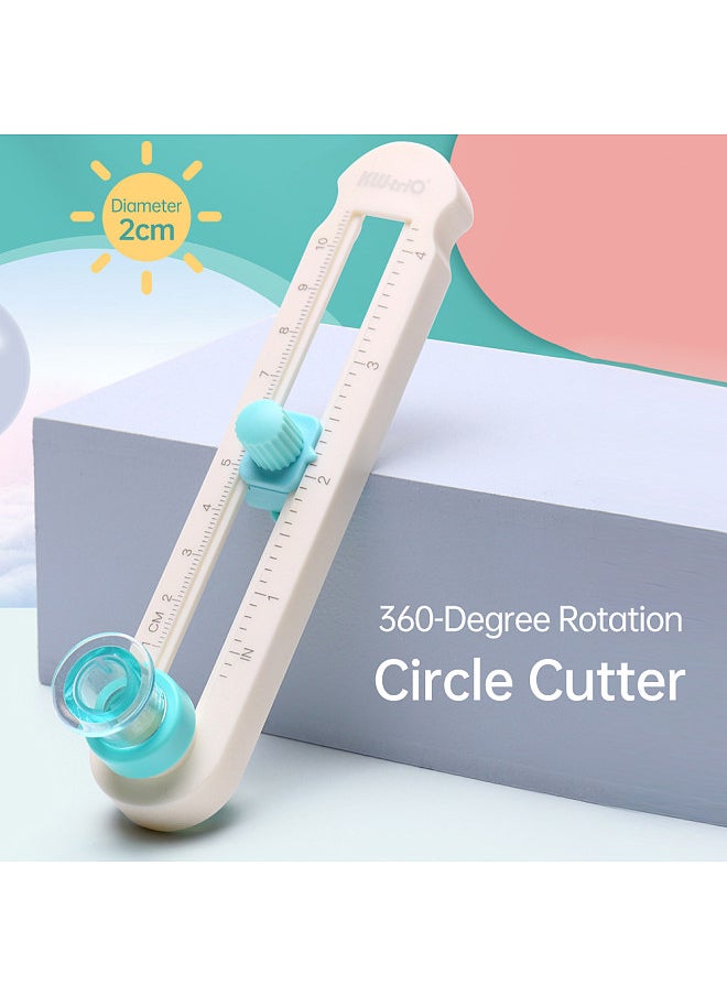 Kw-trio - Circle Cutter 360-Degree Handmade Rotation Compass Adjustable Circle Diameter DIY Card Paper Cutting Tool with Visible Center Position and Clear Scale with Blade Cover Ideal - Image 1