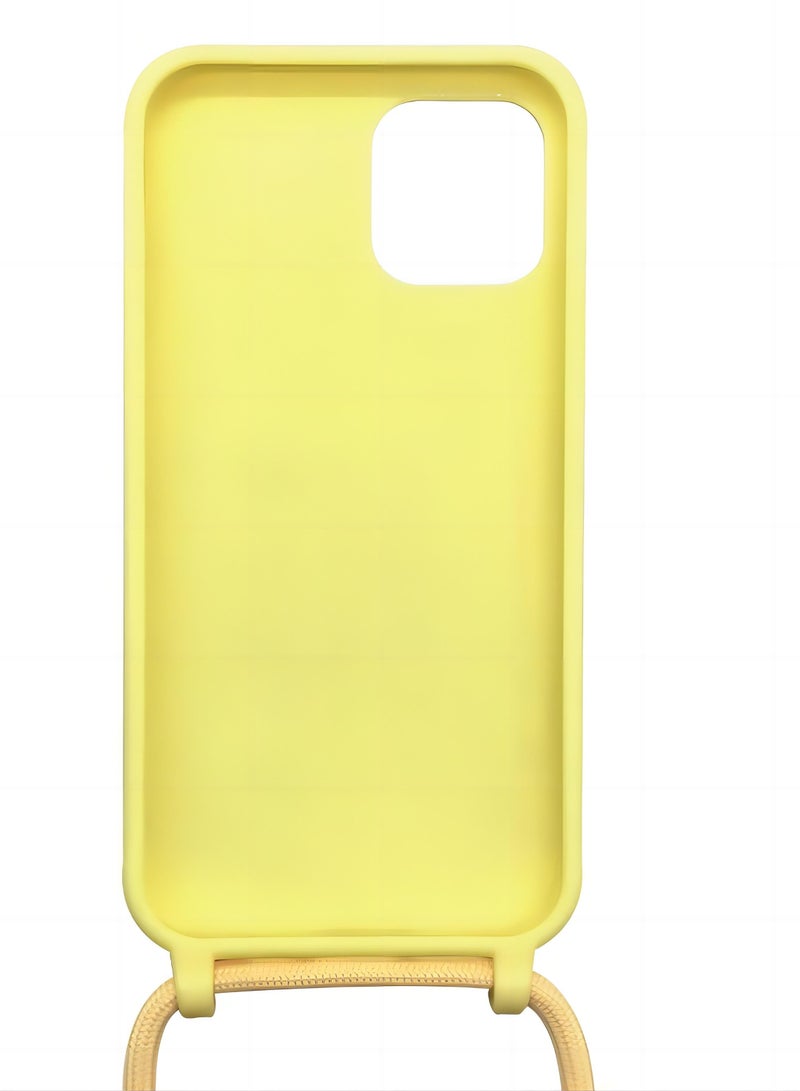 Apple iPhone 15 Pro Max Edge Case Cover With Textile Hanging Rope Yellow - Image 2